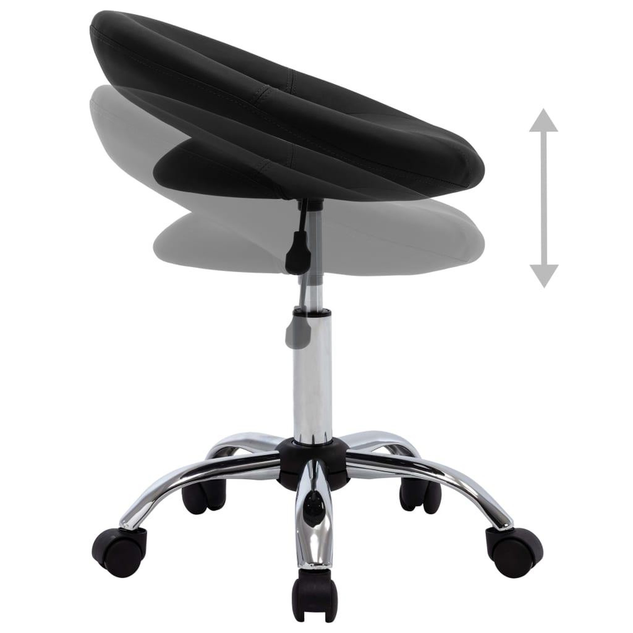 Voir la diapositive 4 : VIDAXL Chaise de travail roulante Noir Similicuir