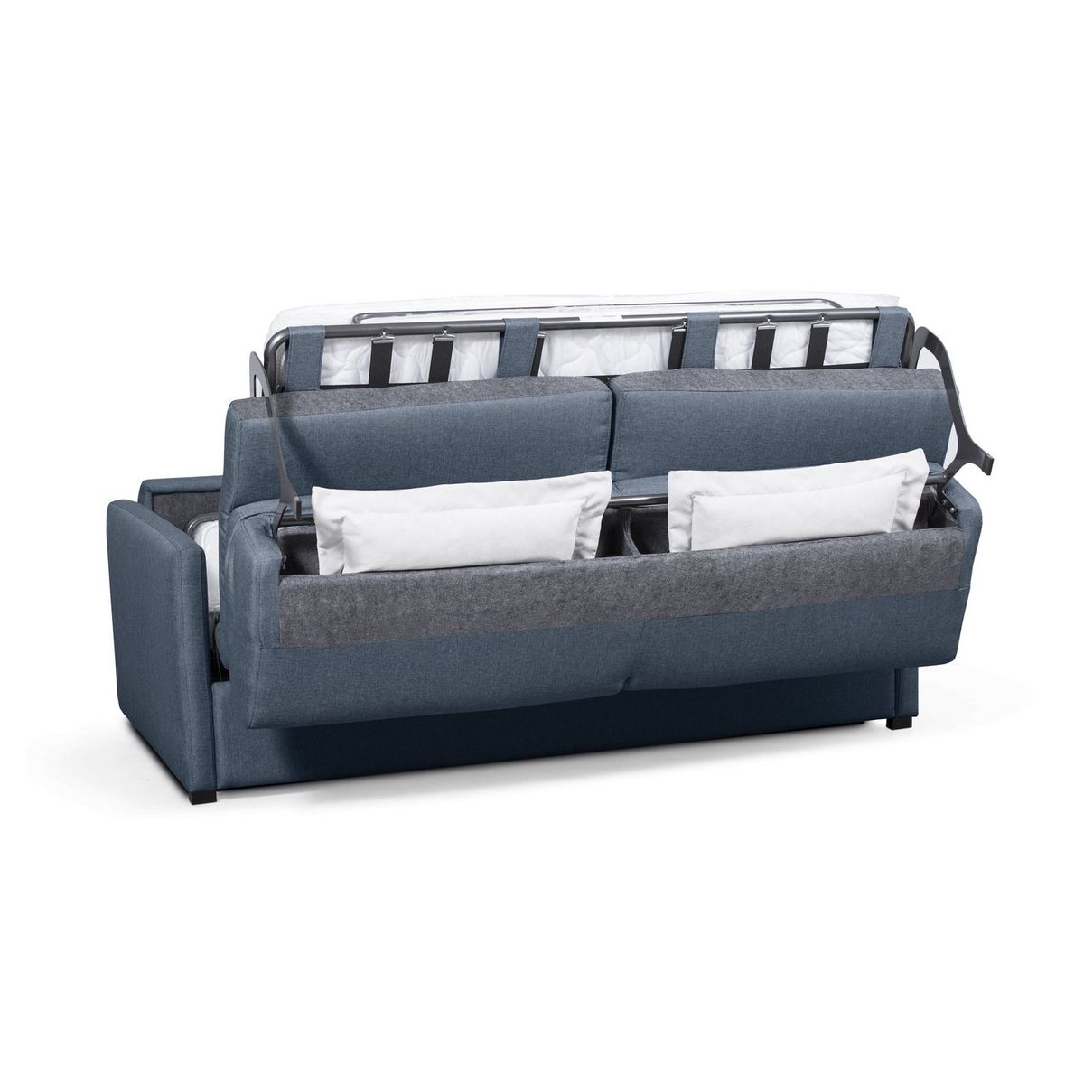 Canapé convertible 140 cm  système couchage express 3 places en tissu Gris clair ALICE 