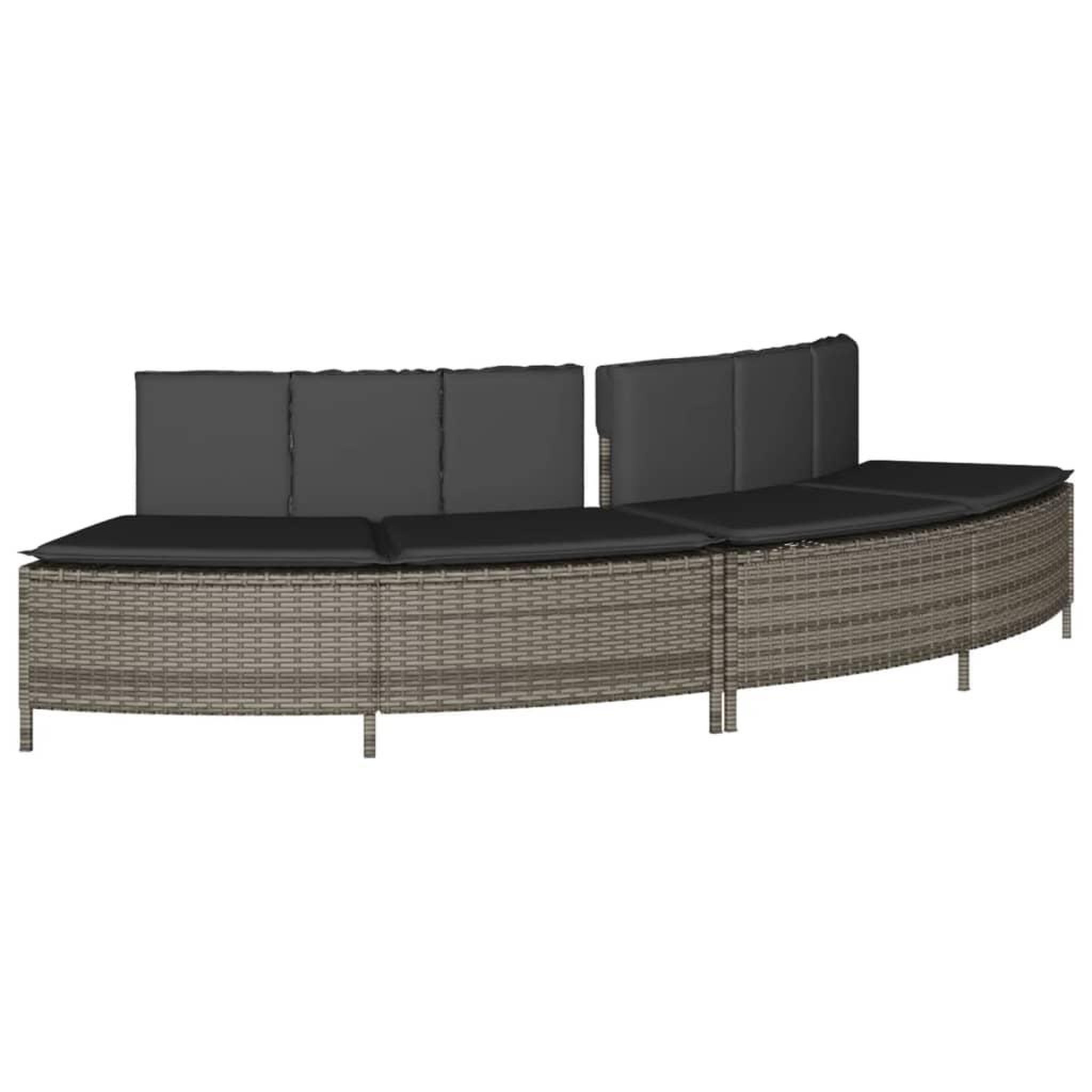 Voir la diapositive 2 : VIDAXL Bancs de spa avec coussins 2 pcs gris resine tressee