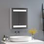 Voir la diapositive 2 : HOMCOM Miroir lumineux LED armoire murale design de salle de bain 2 en 1 dim. 50L x 15l x 60H cm MDF blanc