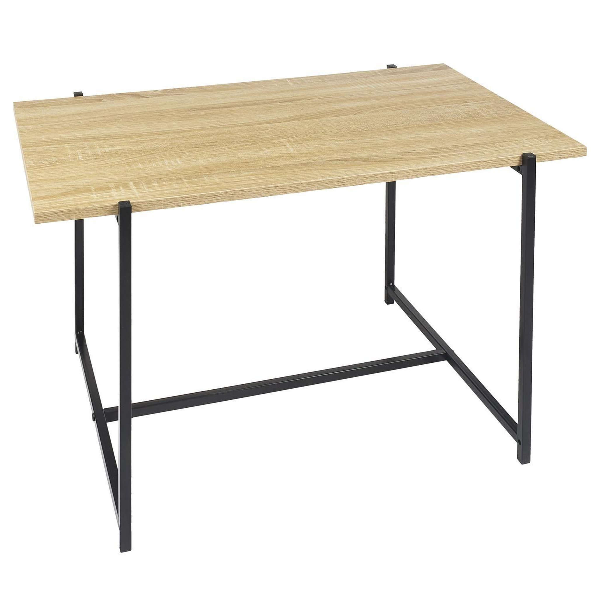 The Home Deco Factory Table basse en bois et métal kalo - marron et noir