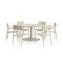 Voir la diapositive 2 : SWEEEK Table de jardin ronde aluminium + 6 assises - Oreva / Fira