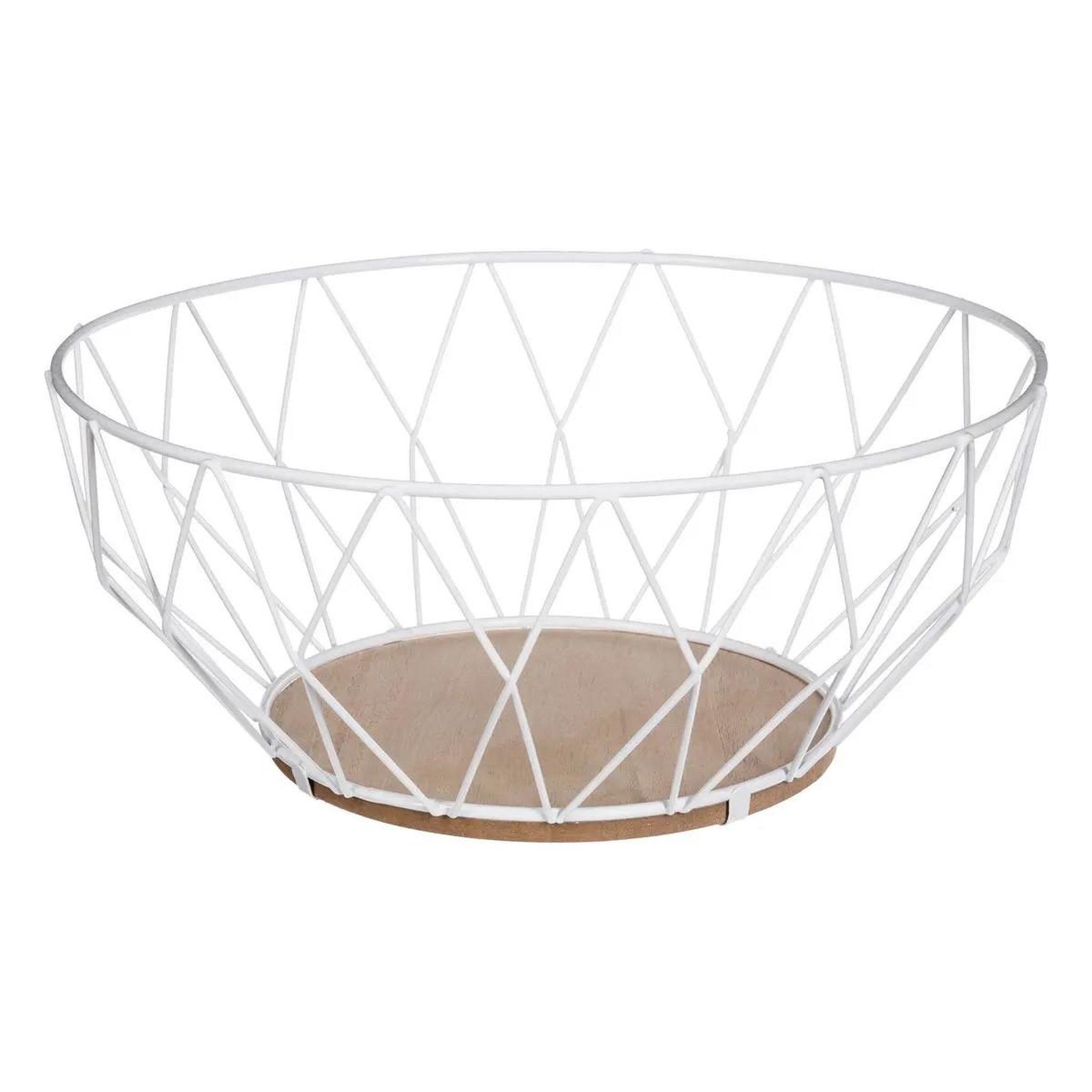 FIVE Corbeille en métal  losange  28cm blanc