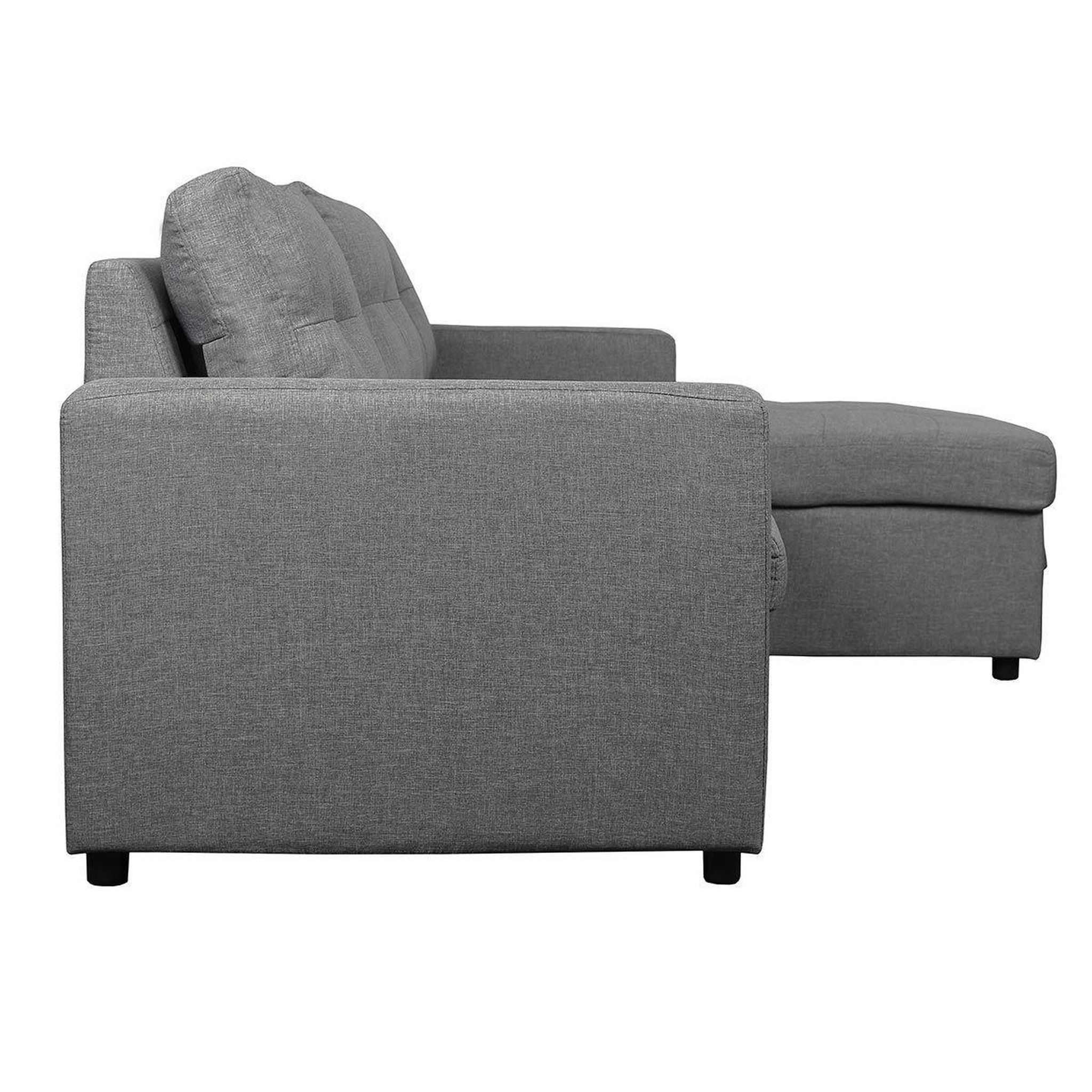 Voir la diapositive 6 : Paris Prix Canapé d'angle convertible tissu  corto  221cm gris