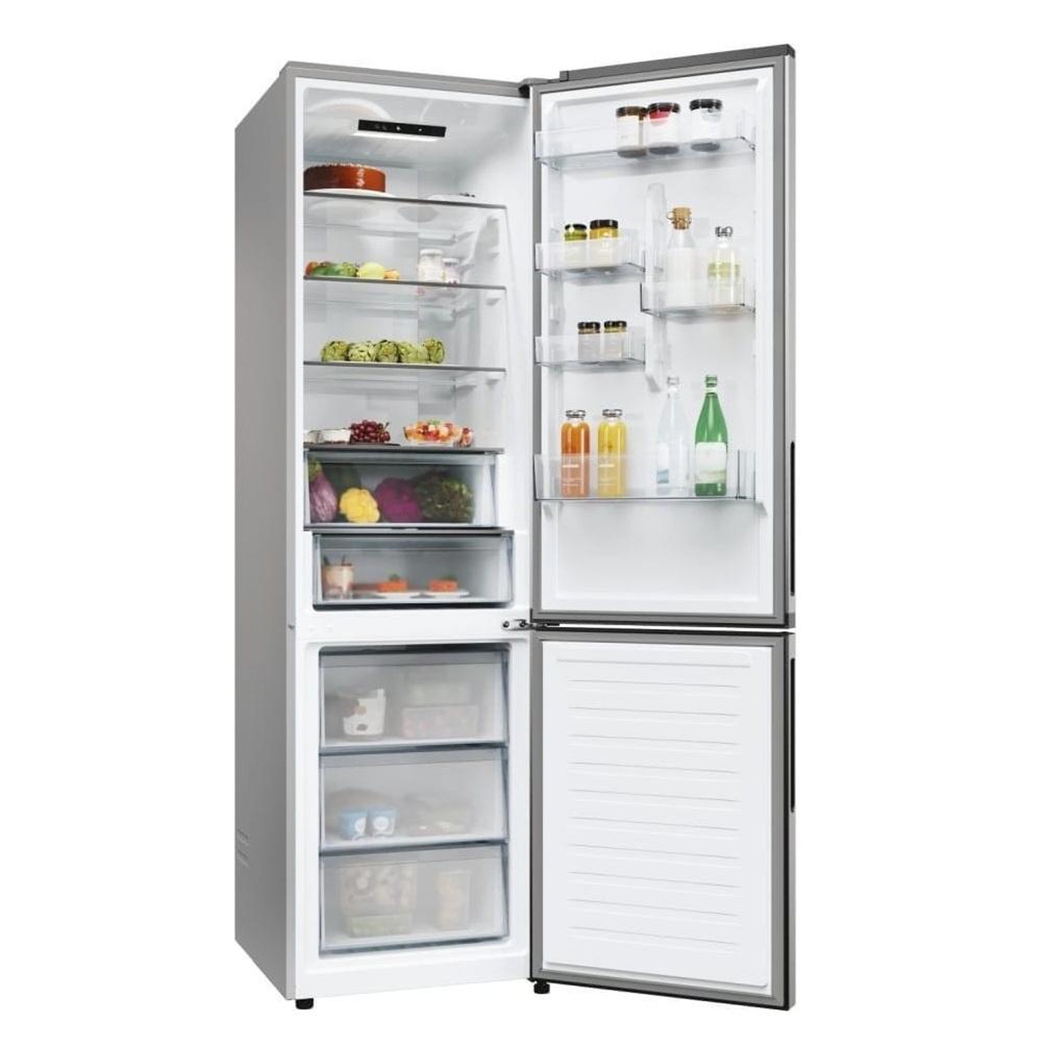 Voir la diapositive 3 : Candy Réfrigérateur combiné 60cm 409l nofrost - ecn2cqtex206