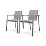 Voir la diapositive 2 : Paris Prix Lot de 2 Fauteuils de Jardin Empilables  Zahara  84cm Taupe