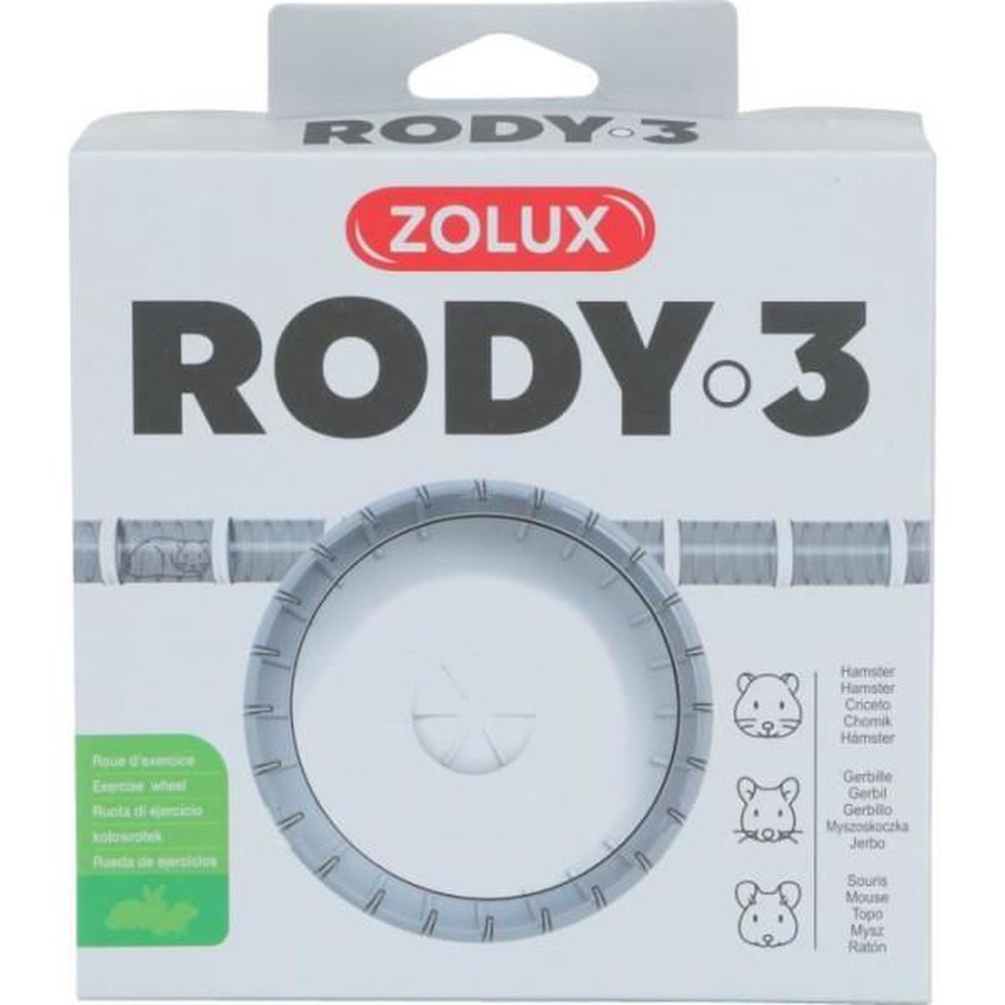 Zolux Roue d'exercice silencieuse adaptés aux cages Rody3 - ZOLUX - Rodylounge - Pour petits rongeurs - Blanc
