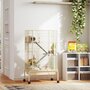 Voir la diapositive 2 : PAWHUT Cage mobile hamster rongeur furet 4 niveaux - 2 portes 3 rampes bac profond roulettes gamelle biberon - 69 x 44 x 120 cm - beige