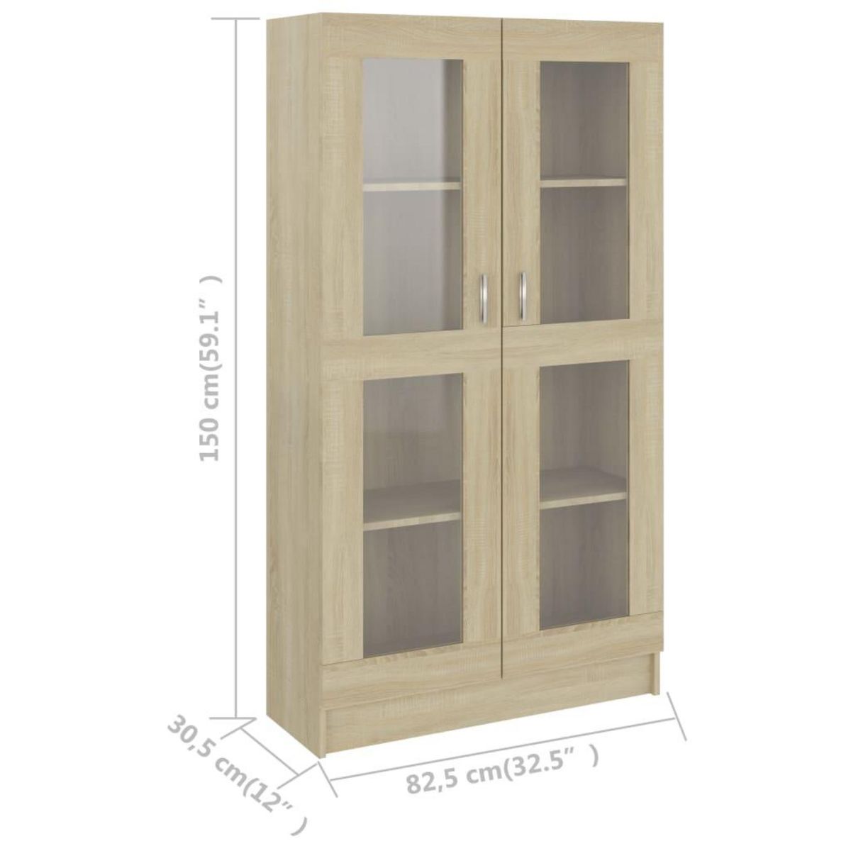 VIDAXL Armoire a vitrine Chene sonoma 82,5x30,5x150 cm Bois ingenierie