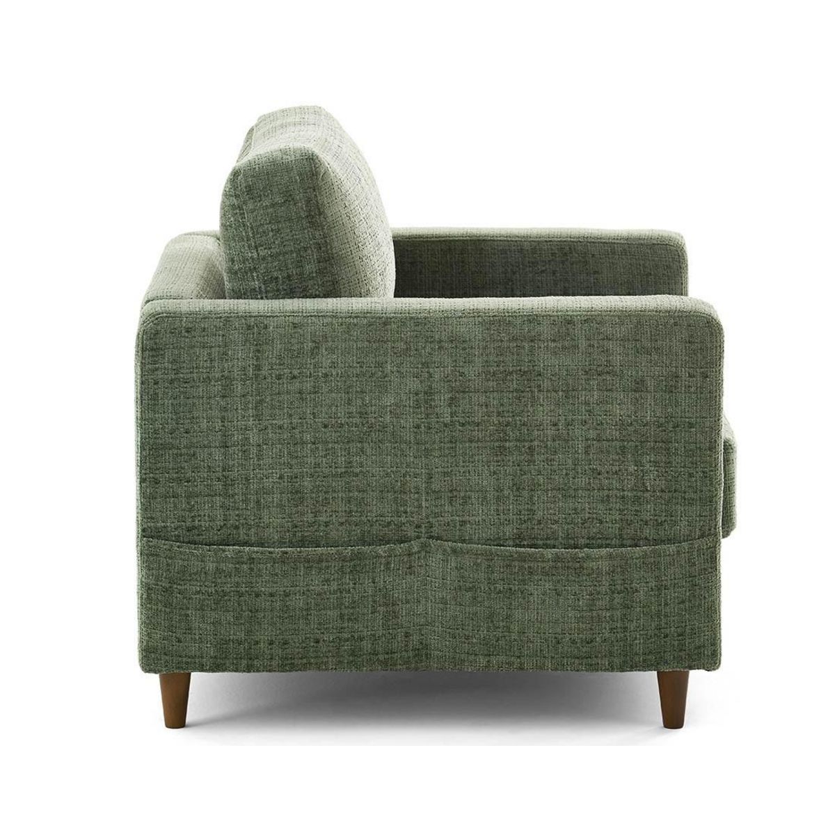 LISA DESIGN Anna - fauteuil avec poche en velours texturé - pieds en bois