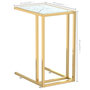 Voir la diapositive 6 : VIDAXL Table d'appoint ordinateur Marbre blanc 50x35x65cm Verre trempe