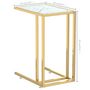 Voir la diapositive 6 : VIDAXL Table d'appoint ordinateur Marbre blanc 50x35x65cm Verre trempe