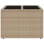 Voir la diapositive 4 : VIDAXL Table de jardin dessus en verre beige 55x55x37cm resine tressee