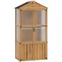 Voir la diapositive 1 : OUTSUNNY Armoire de jardin en bois - 2 portes, 2 étagères, toit bitumé - dim. 94 x 55 x 178 cm - sapin pré-huilé polycarbonate