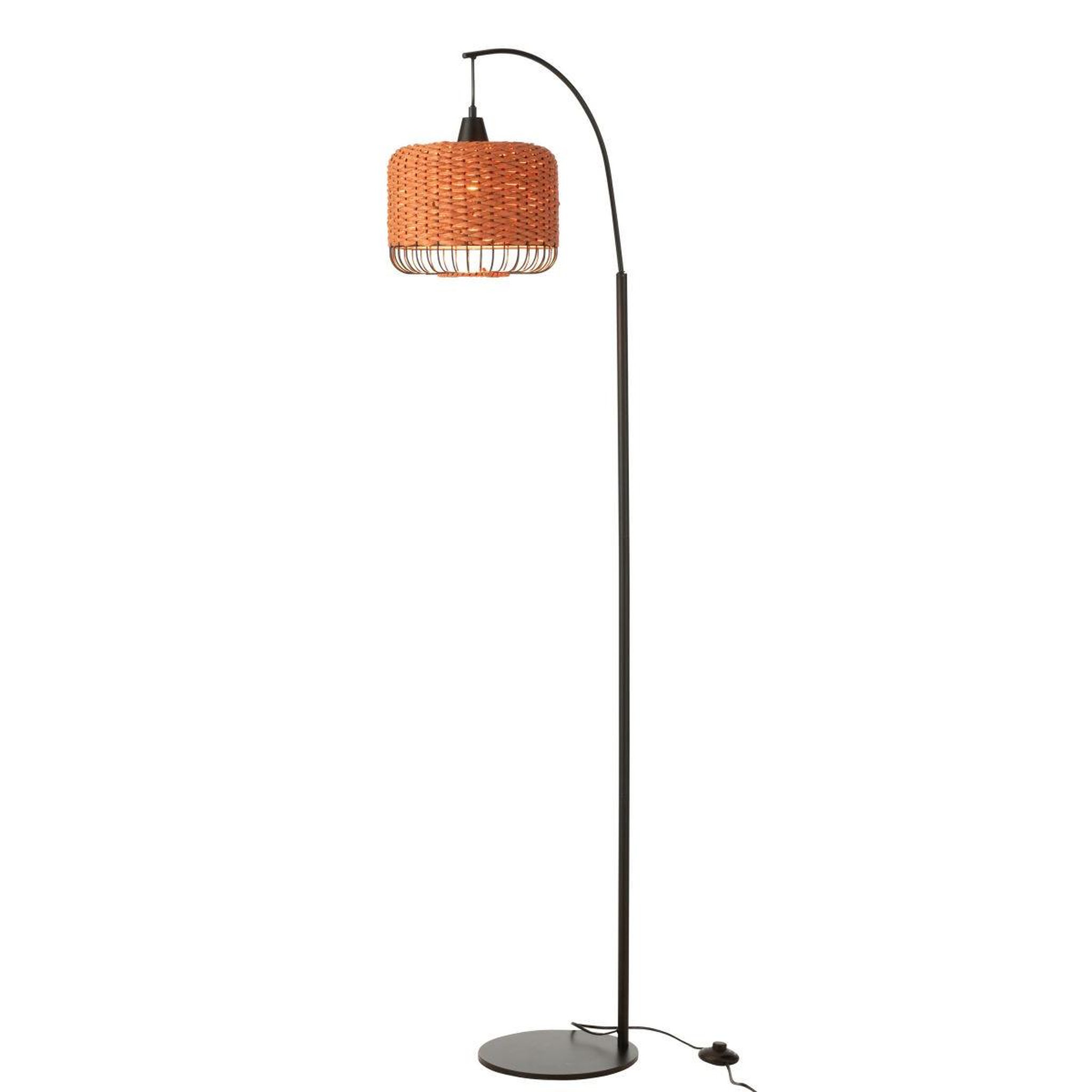 Voir la diapositive 2 : J-LINE Lampadaire lanterne en métal  eldon  168cm orange