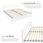 Voir la diapositive 3 : tectake Lit design moderne avec sommier avec Cadre en Acier solide blanc/blanc
