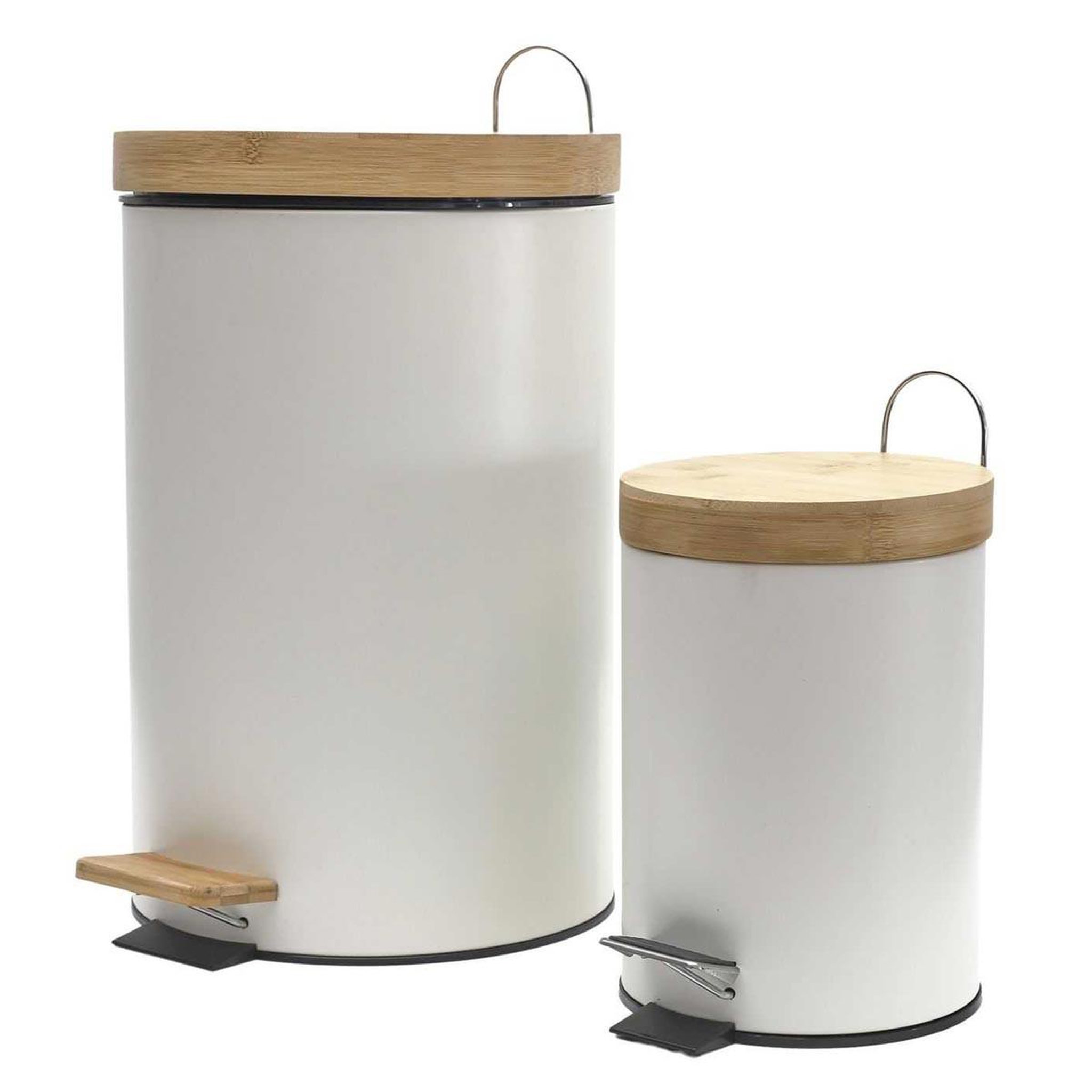 Je cherche une idee Lot de 2 poubelles à pédale  shari  15l blanc