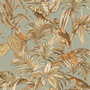 Voir la diapositive 1 : DUTCH WALLCOVERINGS DUTCH WALLCOVERINGS Papier peint Bird-of-Paradise Bleu sarcelle