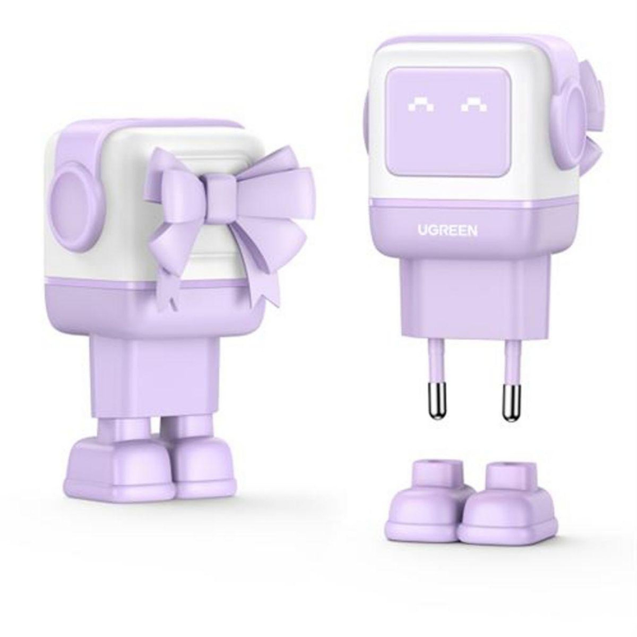 Voir la diapositive 3 : UGREEN Chargeur Robot 2ports USBC 1port USBA Violet 65W