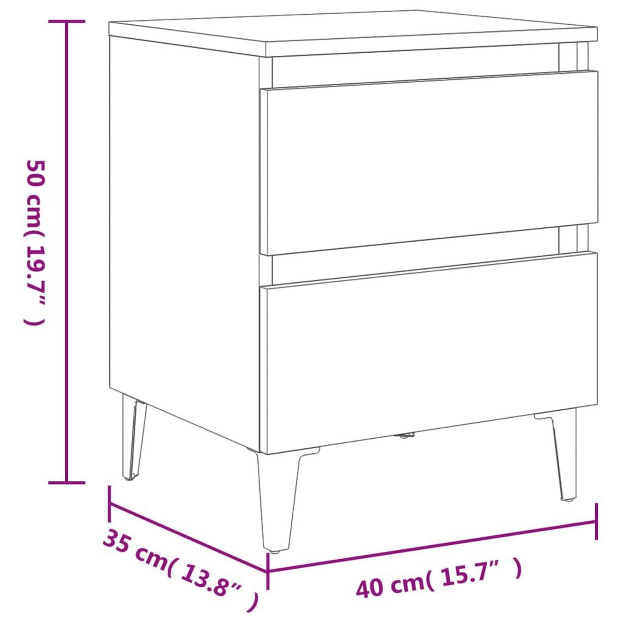 Voir la diapositive 6 : VIDAXL Table de chevet gris beton 40x35x50 cm bois d'ingenierie