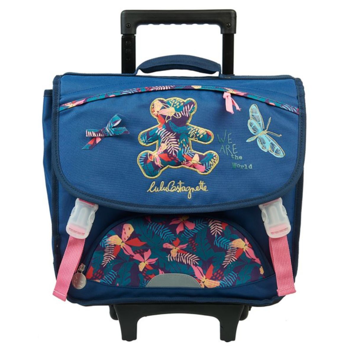 LULU CASTAGNETTE Cartable à roulettes 38 cm CP/CE1/CE2 bleu motif