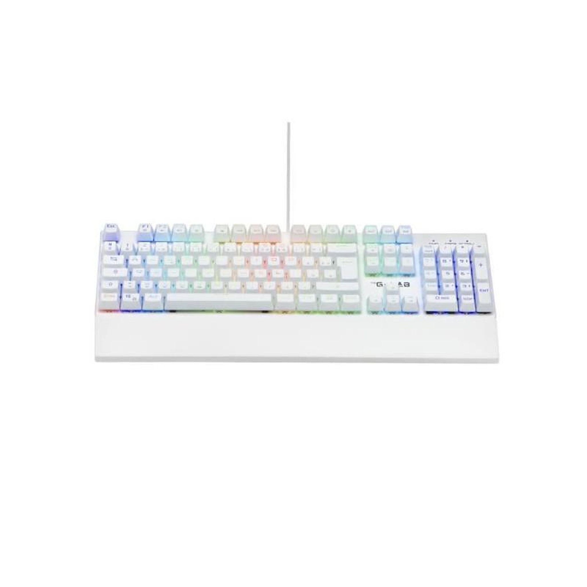 Voir la diapositive 2 : THE G-LAB Clavier Gamer - The G-Lab - KEYZ RUBIDIUM - Mécanique (Switch Rouge) - Repose Poignet - RGB - Filaire - Azerty - Blanc