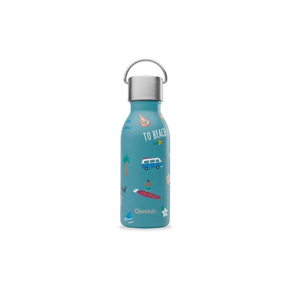 QWETCH Bouteille isotherme isotherme inox Kids Honolulu Bleu 350 ml