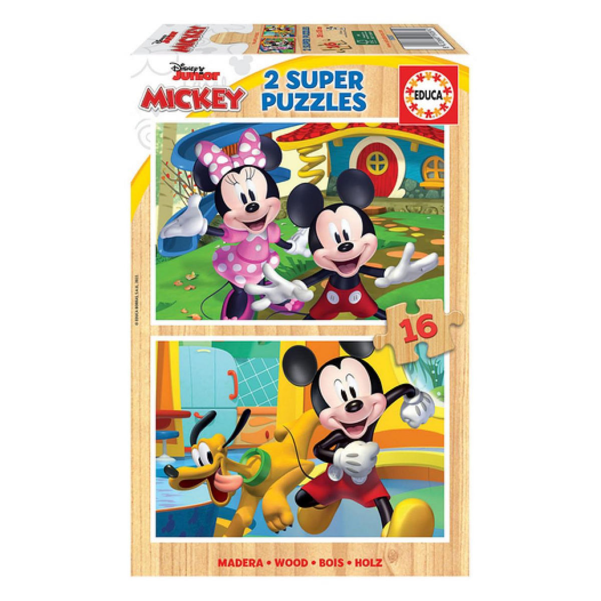 EDUCA 2 puzzles de 16 pieces Mickey et Minnie