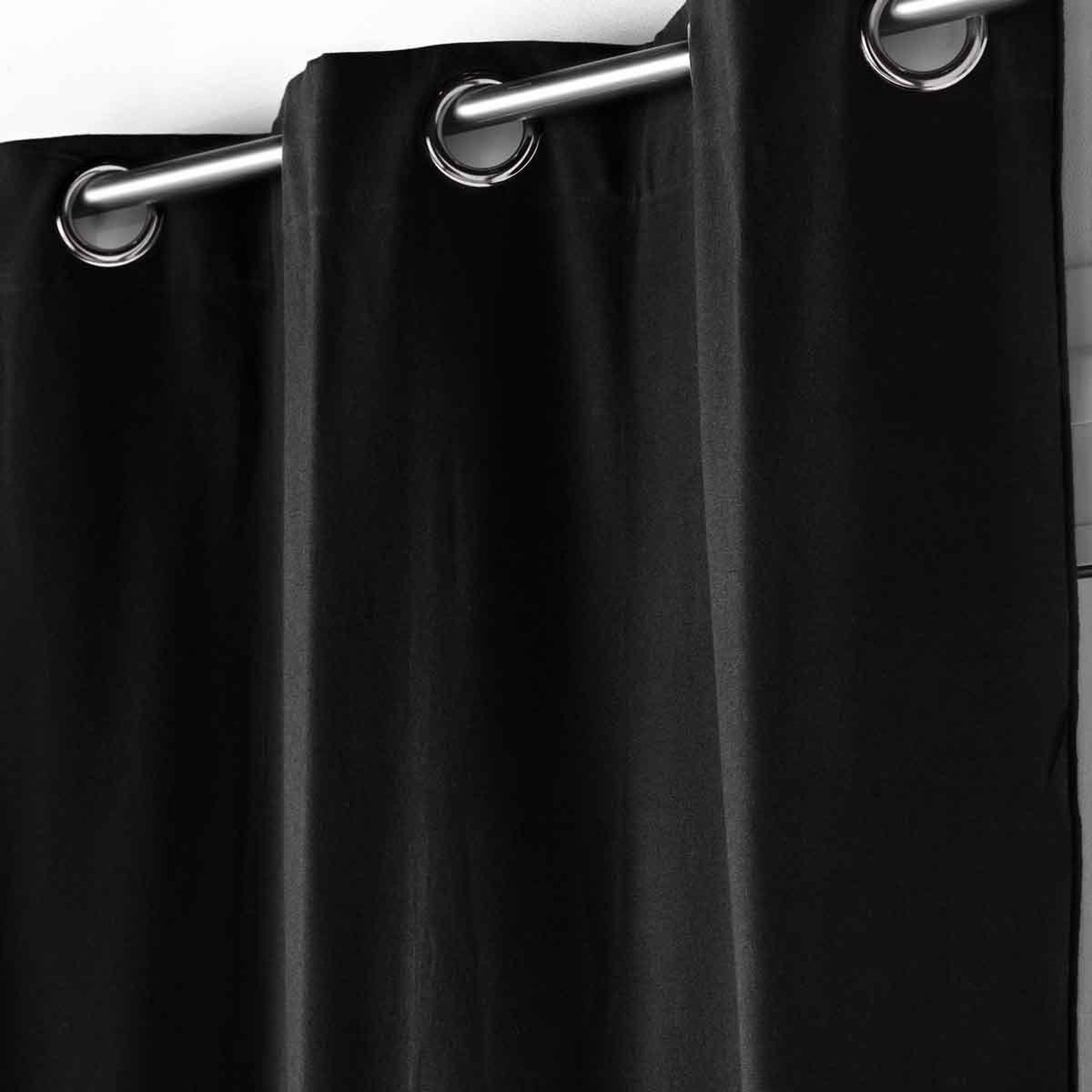 Voir la diapositive 2 : Douceur d'Intérieur Rideau à œillets  mistraline  140x240cm noir