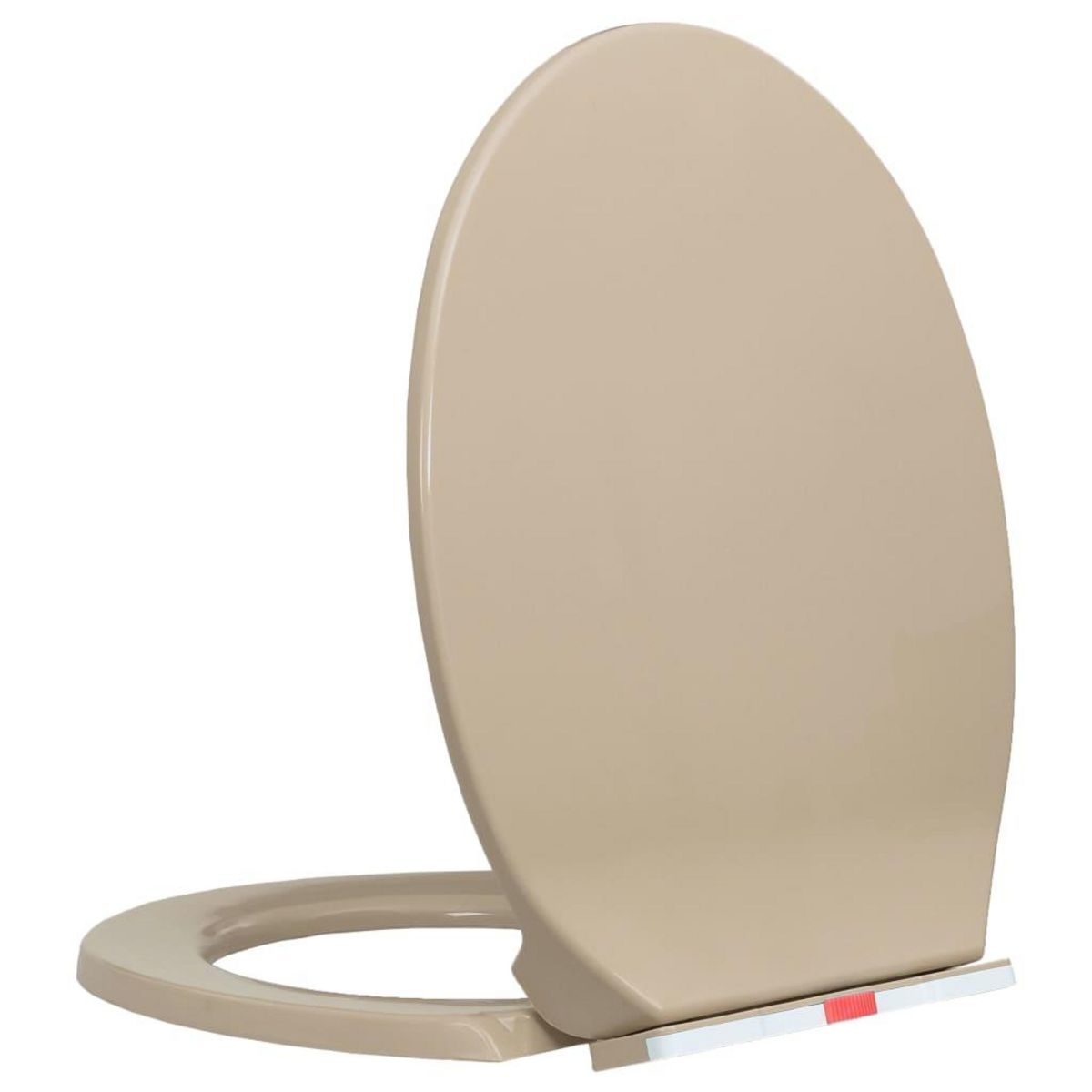 VIDAXL Siege de toilette a fermeture en douceur Beige Ovale