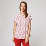 Voir la diapositive 1 : INEXTENSO Blouse manches courtes col chemise à fleurs femme 