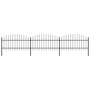 Voir la diapositive 1 : VIDAXL Cloture de jardin avec dessus en forme de lance en acier 537 x 125 cm Noir