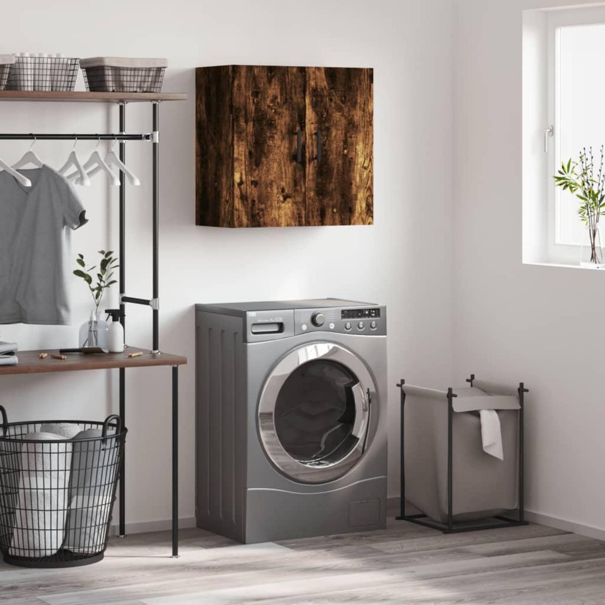 VIDAXL Armoire murale chene fume 60x31x60 cm bois d'ingenierie