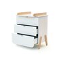 Voir la diapositive 3 : AT4 Commode à langer 3 tiroirs en bois PIRATE Blanc et Hêtre