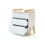 Voir la diapositive 3 : AT4 Commode à langer 3 tiroirs en bois PIRATE Blanc et Hêtre