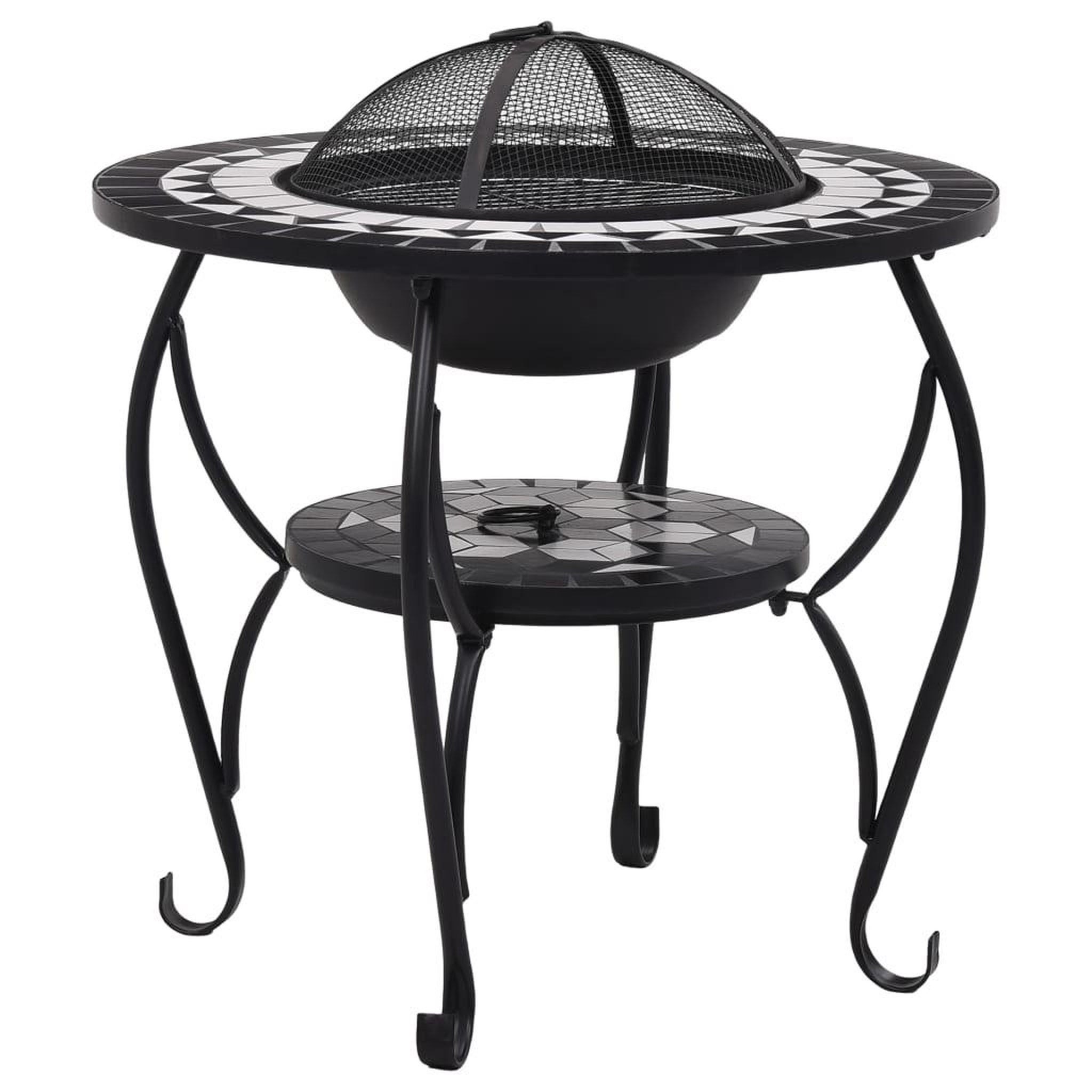 Voir la diapositive 2 : VIDAXL Table de foyer mosaïque Noir et blanc 68 cm Ceramique