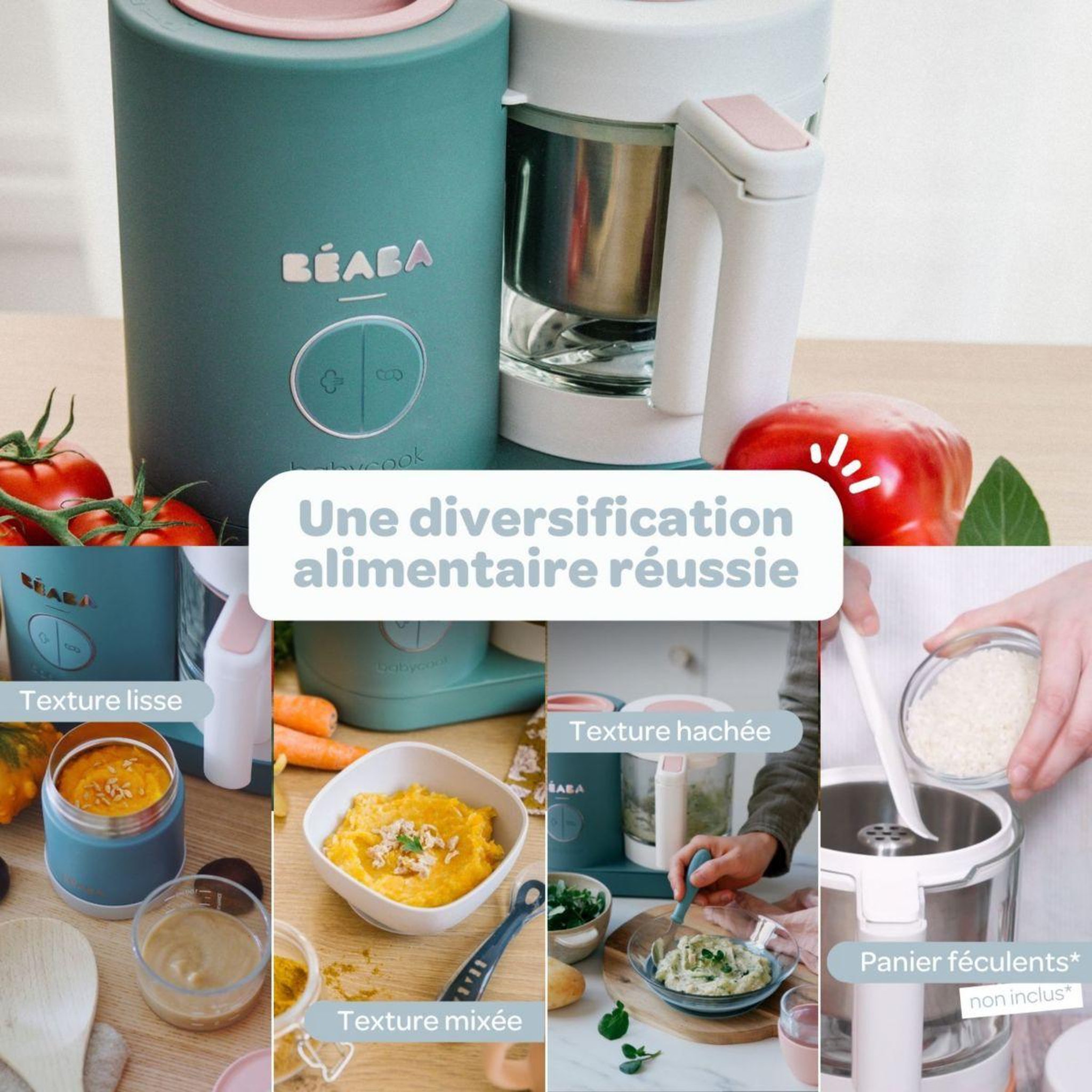 Voir la diapositive 4 : BEABA Mixeur Cuiseur Bébé Babycook neo eucalyptus