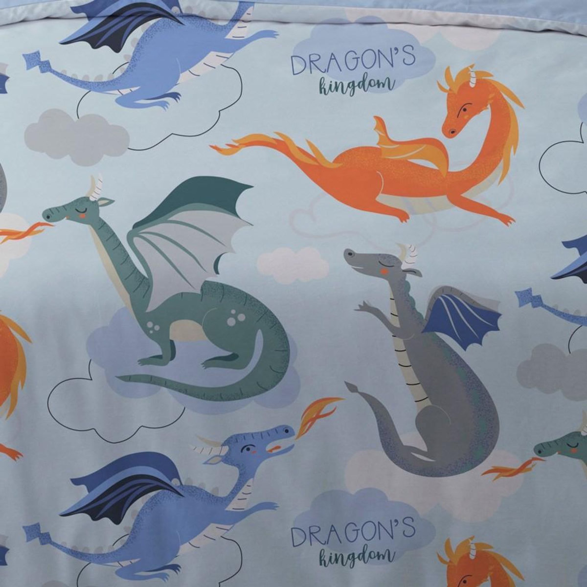 Dourev Housse de couette 140x200 Dragon + 1 taie 100% coton