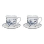 SECRET DE GOURMET Coffret 2 Tasses & Sous-Tasses  Little Cottage  18cl Blanc