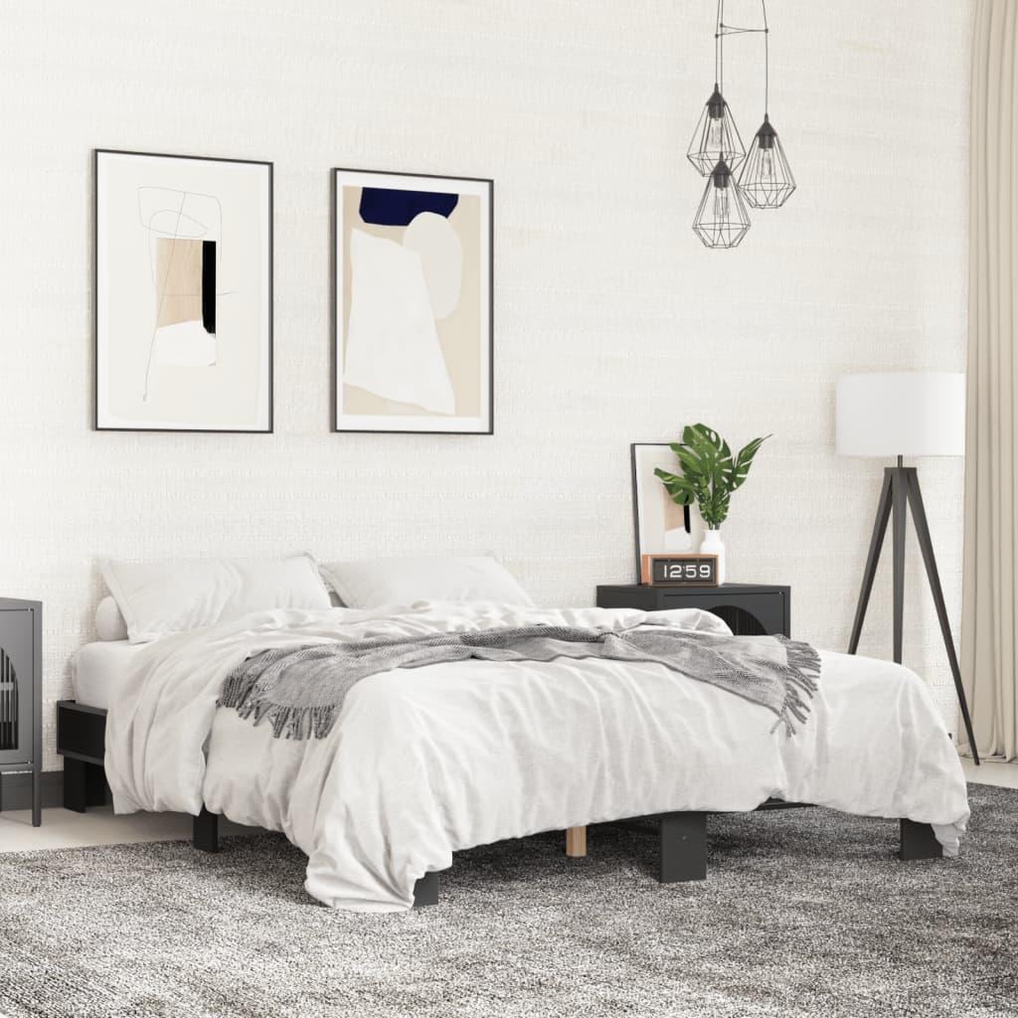 VIDAXL Cadre de lit sans matelas noir 150x200 cm