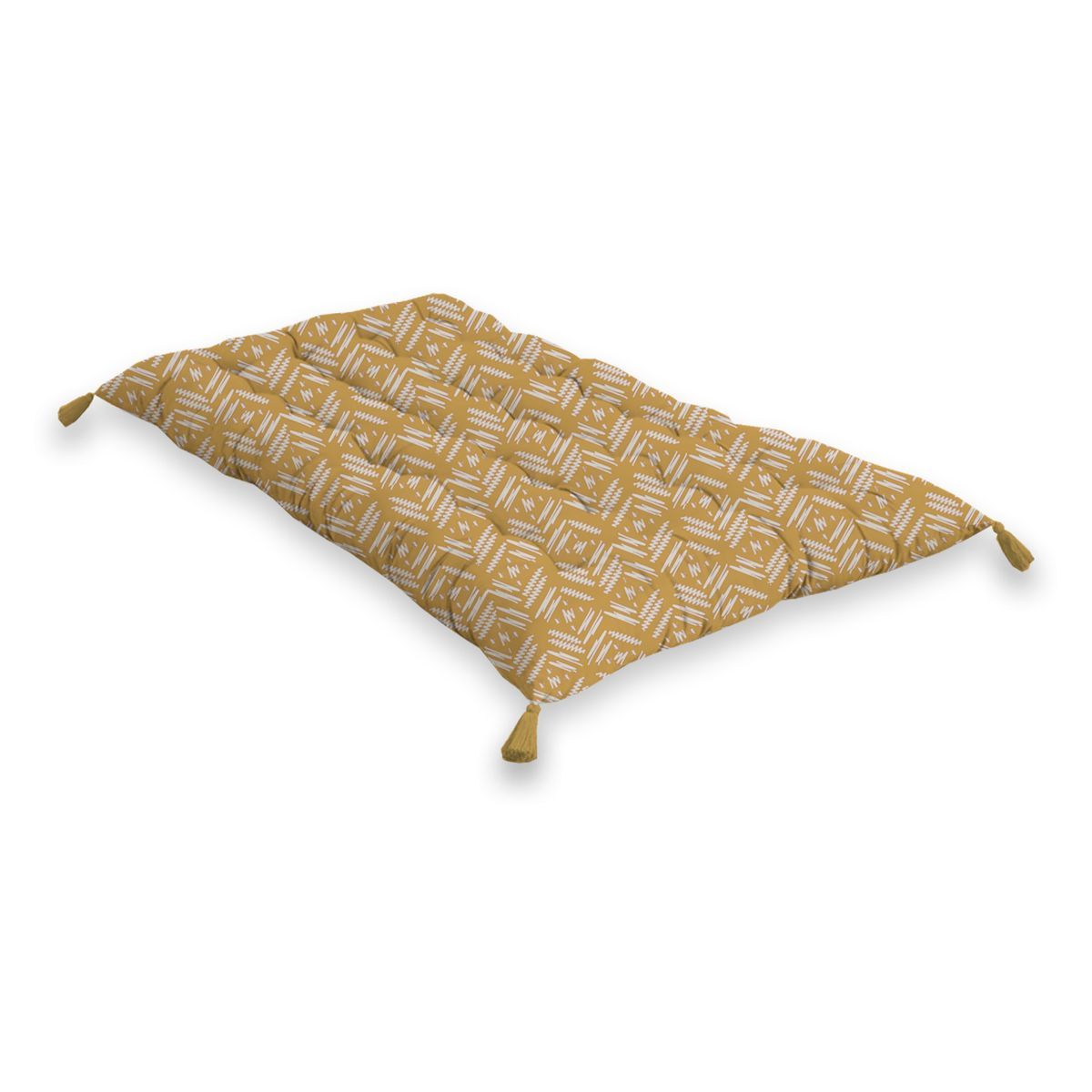 Futon fantaisie en coton avec pompons 