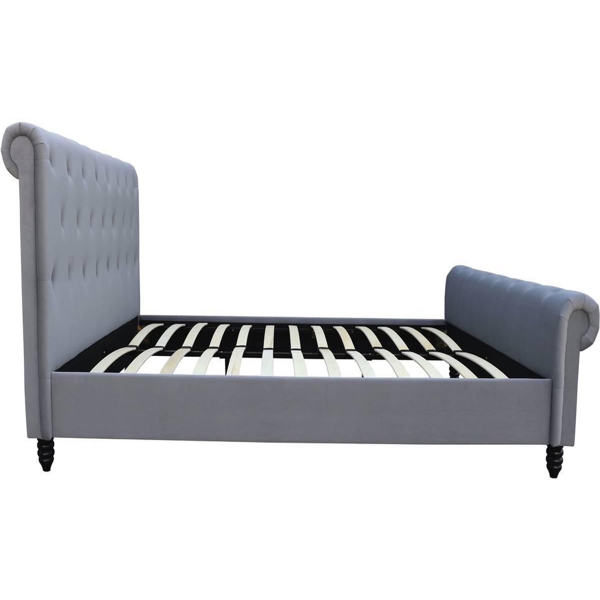 Voir la diapositive 3 : Habitat et Jardin Lit velours  godefroy  - 140 x 190 cm - gris