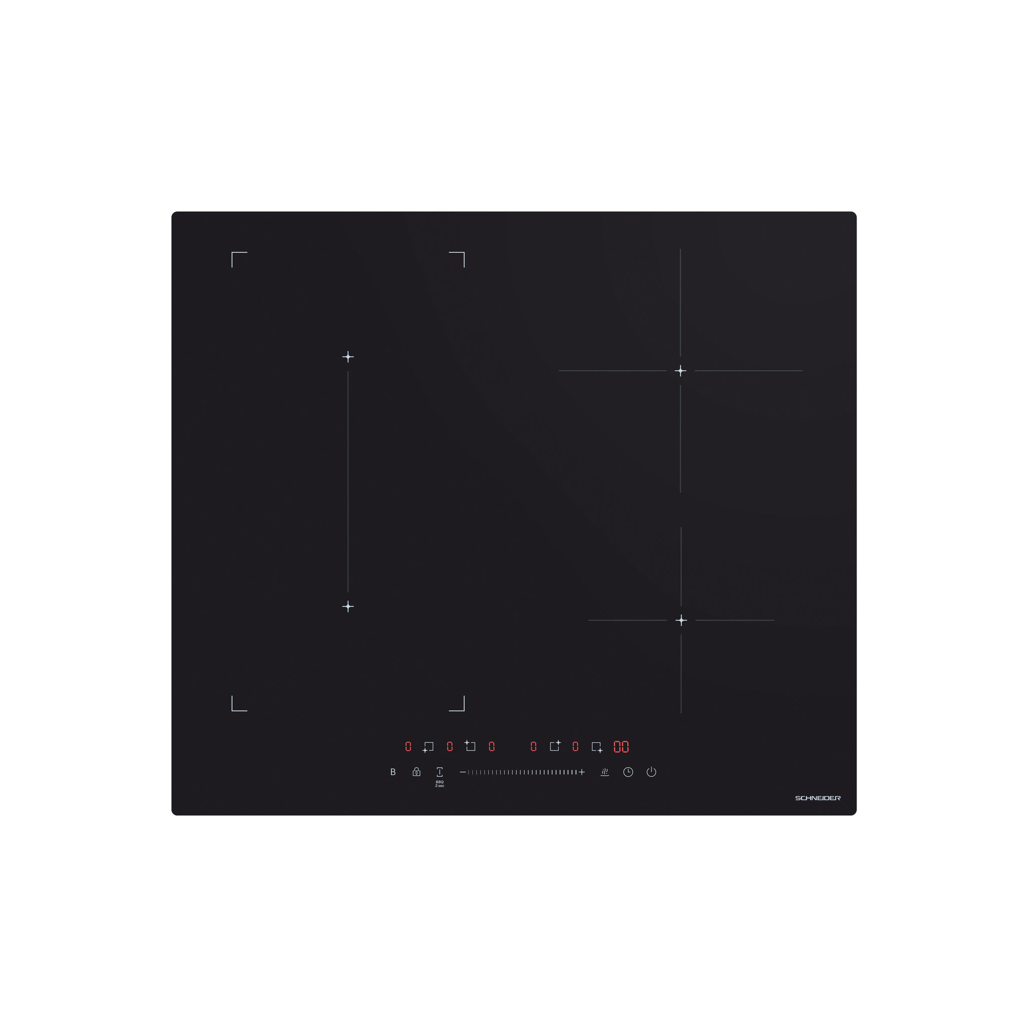 SCHNEIDER Table induction 4 feux dont 2 zones flex Noir - SCTI604BSF