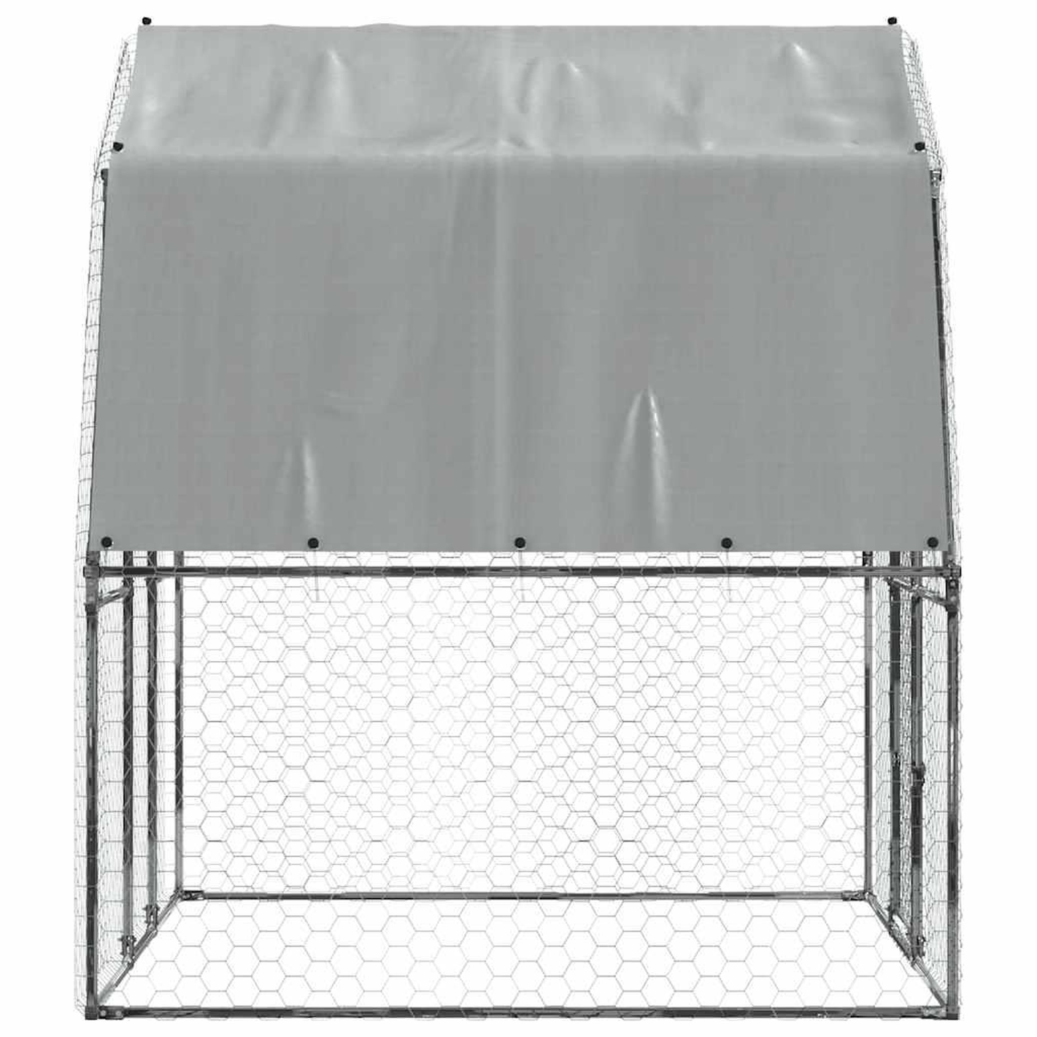 Voir la diapositive 5 : VIDAXL Cage a poules avec toit et porte argente acier galvanise