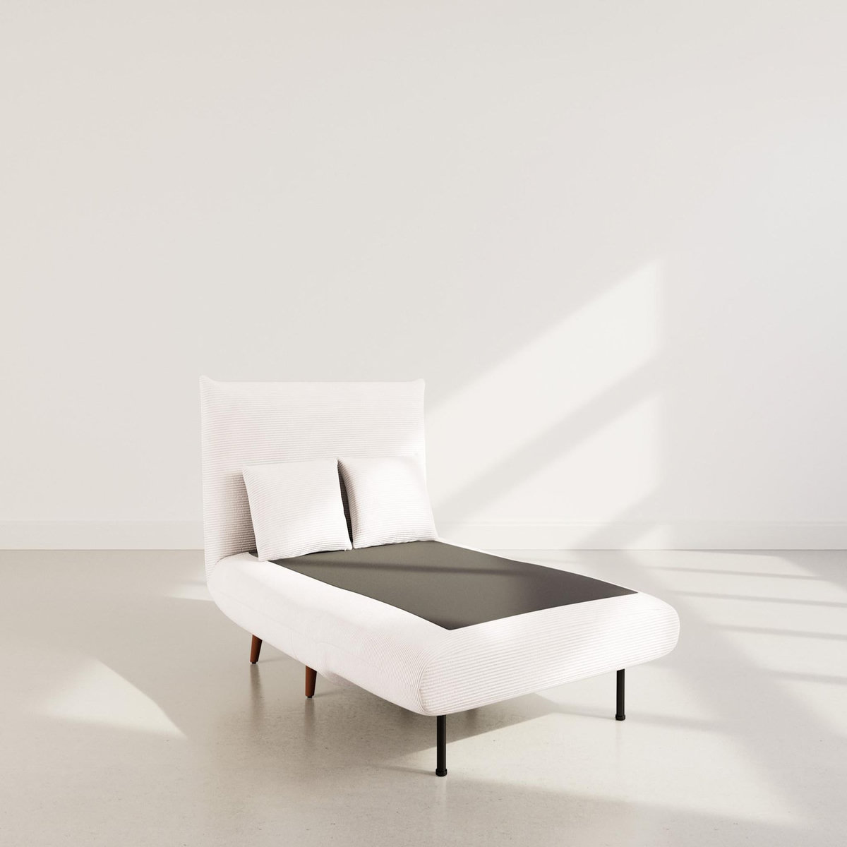 BEST MOBILIER Lumi - banquette convertible clic-clac 1 place en velours côtelé