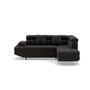 Voir la diapositive 1 : BEST MOBILIER Margaux - canapé d'angle droit 5 places convertible avec coffre et têtières réglables en velours texturé