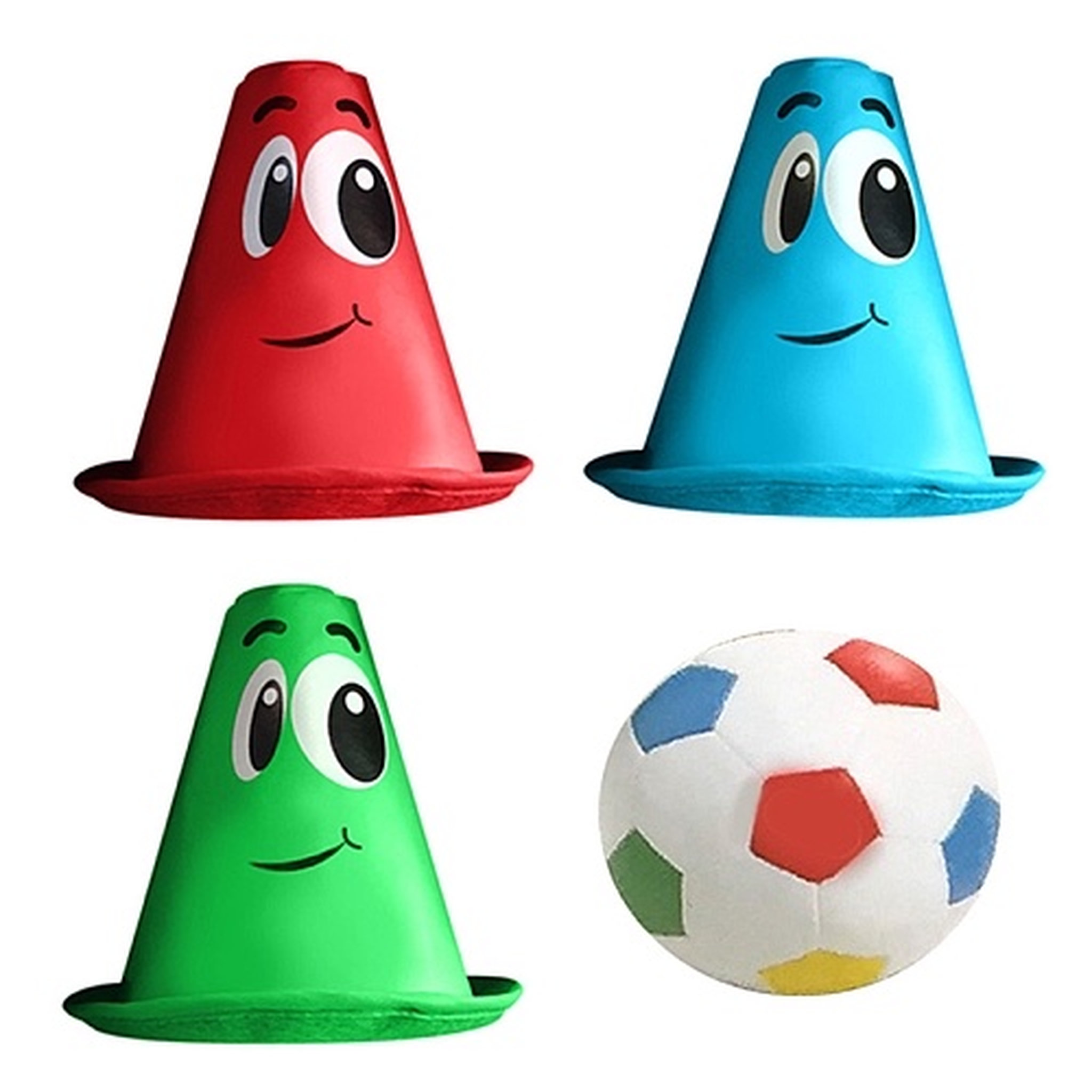 STAMP Set de Foot en mousse balle et 3 cônes 