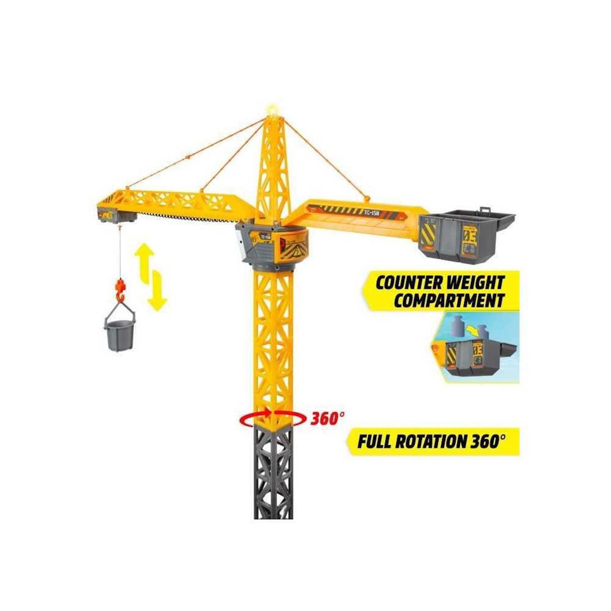SMOBY Dickie - Grue radio commandée - 203729023 - 150 cm