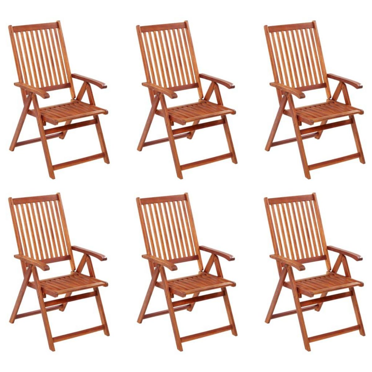 VIDAXL Chaises pliables de jardin lot de 6 Bois d'acacia solide
