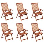 VIDAXL Chaises pliables de jardin lot de 6 Bois d'acacia solide
